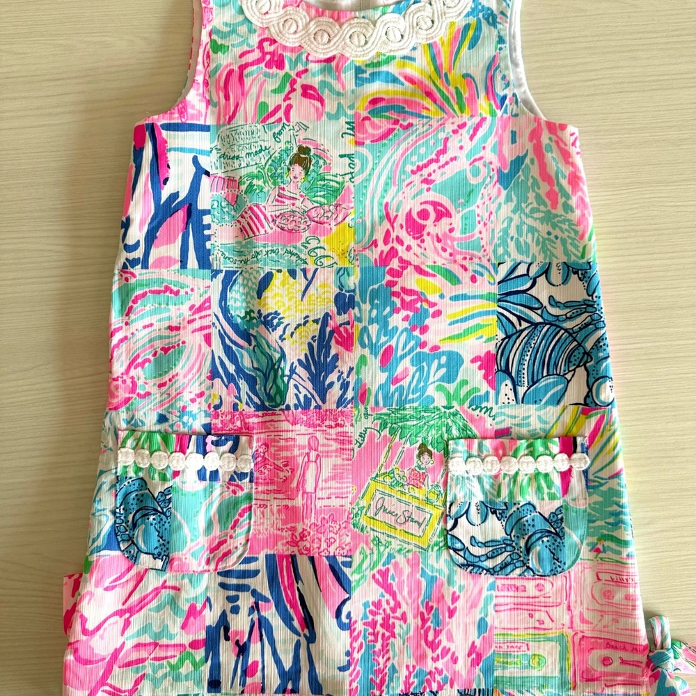 Lilly Pulitzer Summer Remix Patchwork Dress Classic Mini Shift 5t